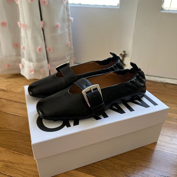 Ganni Buckle Strap Ballerinas - Picture 8 of 8